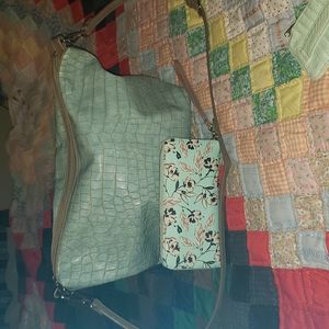 Turquoise purse and wallet